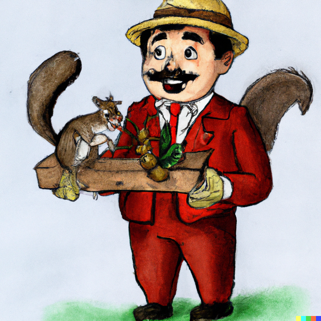 DALL·E 2022-09-06 21.58.08 - Mario Selling a squirrel.png